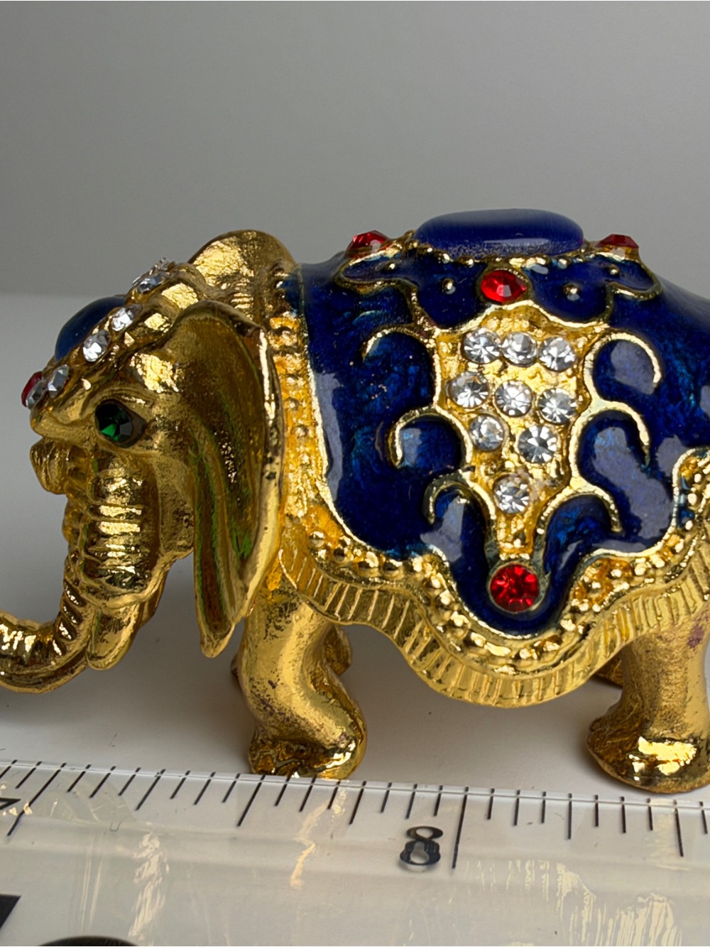 Elephant decorative case home decor miniature gold jeweled